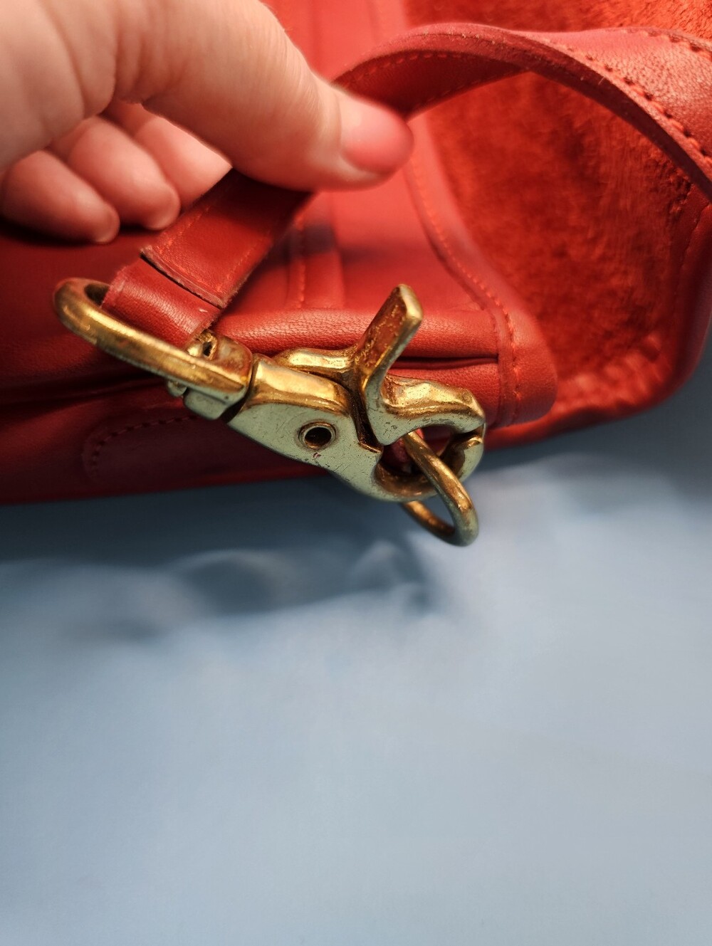 Vintage Coach Fully Convertible Clutch Vibrant Red Bag Creed 869-7751 - Picture 12 of 16